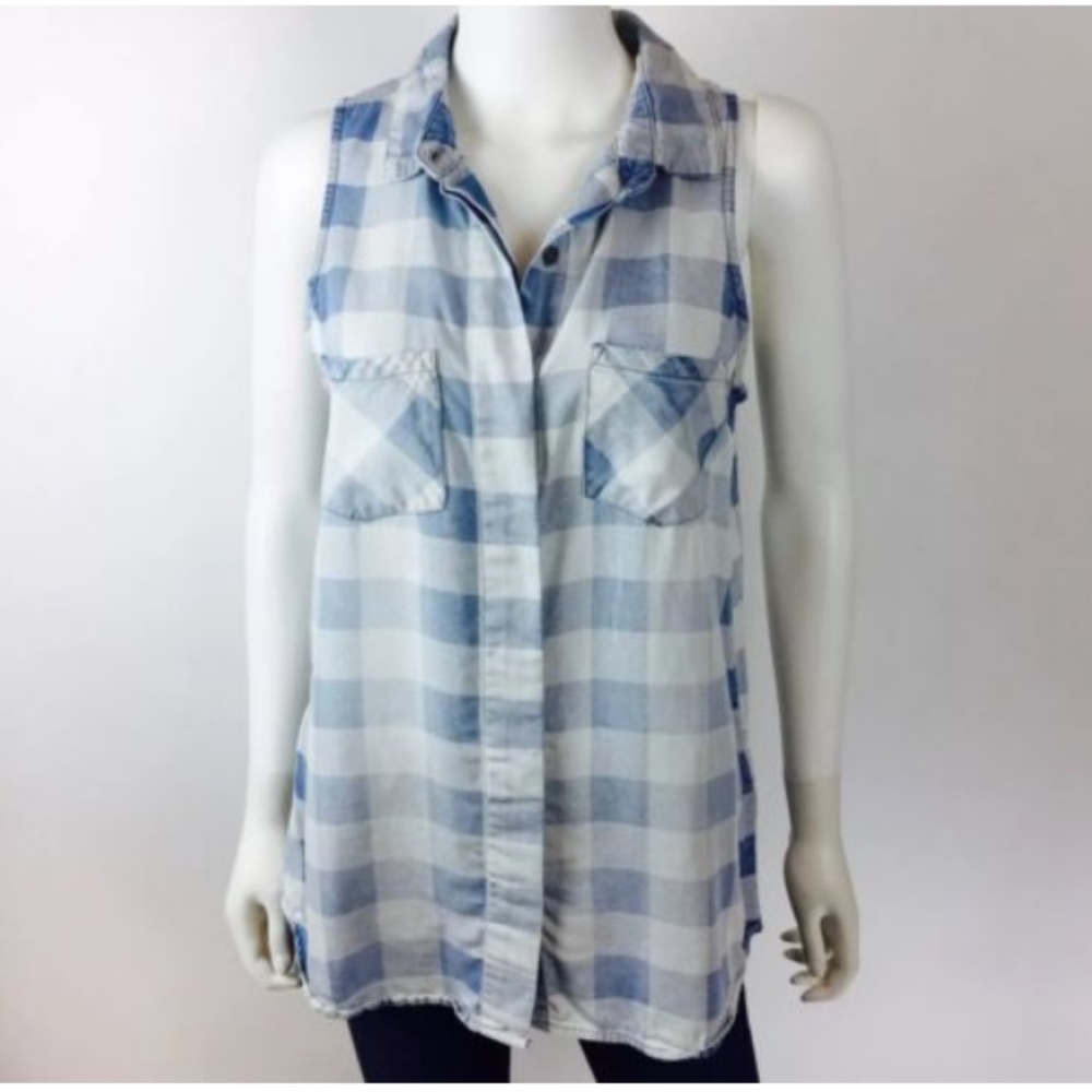 Kenneth Cole Reaction Denim Button Down Top